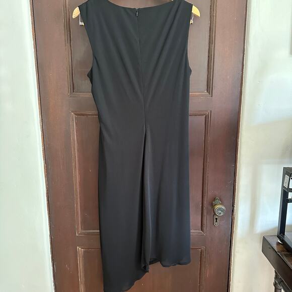 DAVID MEISTER | Black Asymmetrical Neckline and Hemline Little Black Dress | 14 - Picture 4 of 5